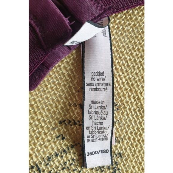 Victoria's Secret 36DD Burgundy Padded Lace Wireless Bra Convertible Adjustable - Picture 5 of 5